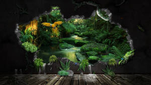 3D森林景观壁画壁纸 — 森林景观 壁纸