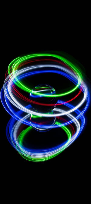 3D球体霓虹手机壁纸 — 三星 Galaxy S20 壁纸