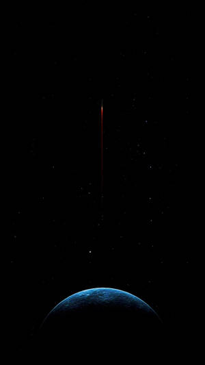 AMOLED壁纸：星空背景下的月球表面
