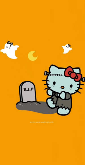 Hello Kitty万圣节墓地壁纸