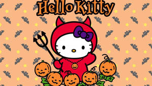 Hello Kitty万圣节红色恶魔壁纸 — 凯蒂猫万圣节 壁纸