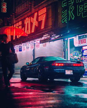JDM汽车美学红色灯光