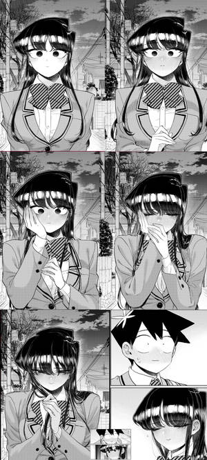 Komi San 灰度日本漫画面板 — Pixel 10 壁纸