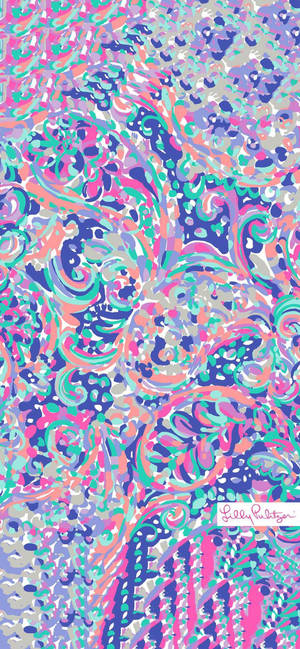 Lilly Pulitzer 紫色抽象艺术壁纸 — iPhone 15 Pro Max 壁纸