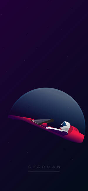 SpaceX Starman数字艺术壁纸 — iPhone 18 Pro Max 壁纸