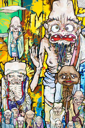Takashi Murakami 老人 4K — 小米平板9 Pro Max 壁纸