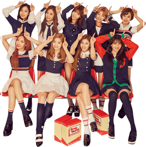 Twice Kpop女团校服概念照