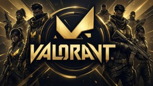 风格化Valorant标志与角色剪影 — 无畏契约 壁纸
