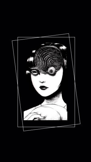 伊藤润二女性肖像 — 漫画动图 壁纸