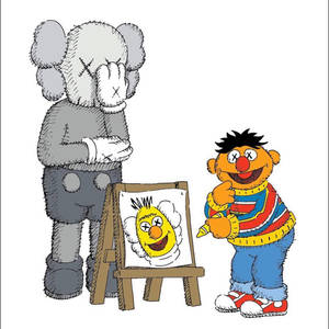 优衣库 Ernie 描绘 Kaws 与 Bert 壁纸 — 华为nova Flip 壁纸