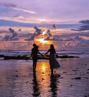 海滩日落背景 — 海滩日落 壁纸