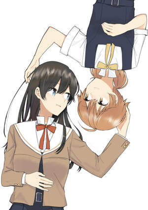 动漫百合甜蜜对视壁纸 — 可爱动漫女孩 壁纸