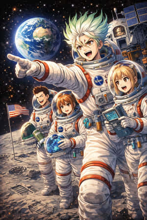 Dr Stone,千空,千空4K,千空壁纸,科学,科学美学,科学桌面,科学iPhone,Dr Stone壁纸,动漫,动漫美学,动漫艺术,探索者,月亮