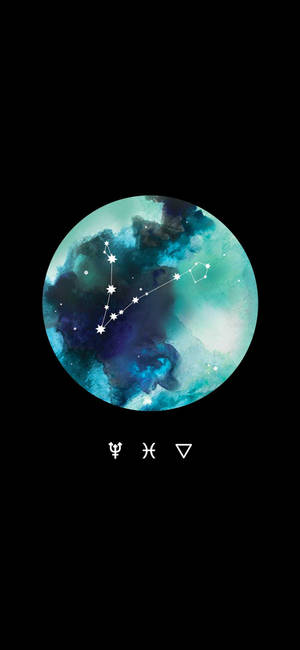 双鱼座蓝色月亮星座壁纸 — iPhone 14 Plus 壁纸