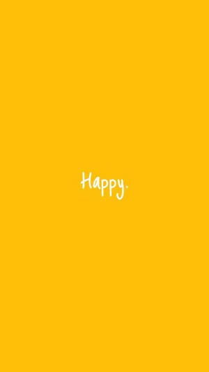 可爱淡黄色美学壁纸，刻有“Happy”字样 — 淡黄色美学 壁纸