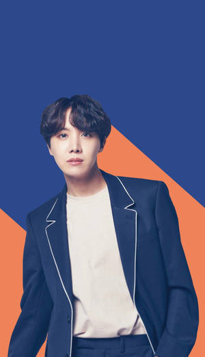 可爱防弹少年团J-Hope蓝橙背景