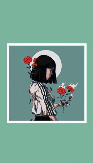 唯美玫瑰少女壁纸 — 氛围感女孩动图 壁纸