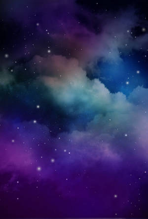 紫蓝星系烟雾云锁屏壁纸。