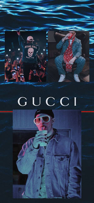 Bad Bunny Gucci 海报壁纸 — iPhone 14 Pro Max 壁纸