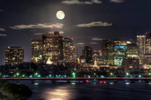 璀璨摩天大楼与桥梁夜景壁纸