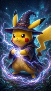 皮卡丘化身巫师施展魔法，神秘壁纸。 — iPhone 5 壁纸