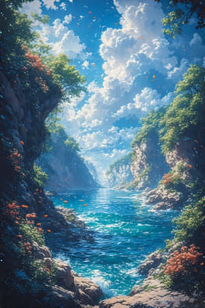 海洋，自然，大海壁纸，动画壁纸，生动写实，精准主义艺术，动漫风格 — 海洋 壁纸