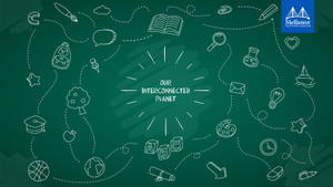 我们互联的星球学校插图壁纸 — iMac 壁纸