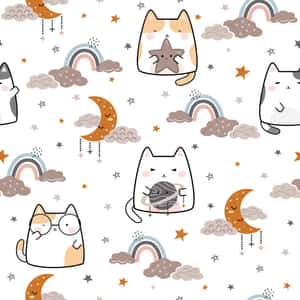 可爱猫咪图案 — 美学猫 壁纸
