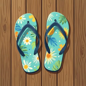 休闲矢量拖鞋壁纸，适合夏日放松。