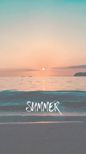 夏日日落海滩美景 — 夏日美学 壁纸