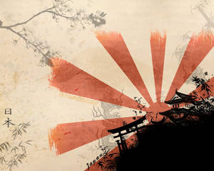 日本武士与旭日 — 日本武士 壁纸