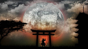 日本武士月亮鸟居 — 日本武士 壁纸