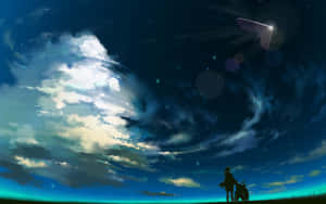 星空下的迷人动漫世界 — 美丽动漫 壁纸