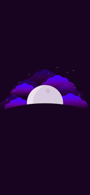 月亮紫色云简约Android — iPhone 14 Pro 壁纸