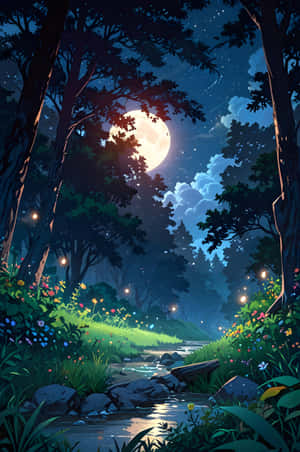 树木，阳光，截图，河流，倒影，植物，夜晚，月光，午夜，照明，光线，森林，花朵，傍晚，黄昏，黑暗，圣诞节，树枝，秋天，迷人环境 — 秋季 壁纸
