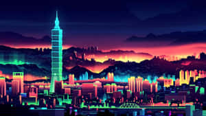 霓虹城市背景 — 霓虹城市 壁纸