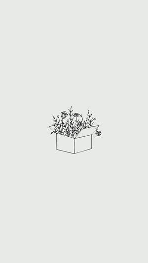 极简美学花盒钢笔艺术画 — 极简美学 壁纸