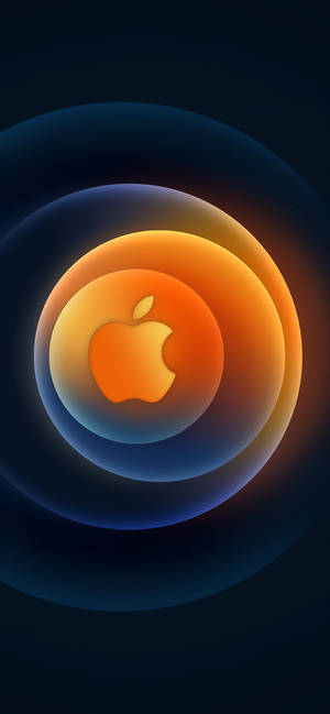 橙色圆形苹果标志壁纸 — iPhone 12 壁纸