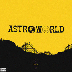 Astroworld专辑壁纸，黄色背景上带有美学风格的过山车轨道 — Pixel Watch 5 壁纸