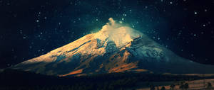 星夜中的巨大山脉壁纸 — 2560x1080 壁纸