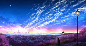 紫色动漫背景