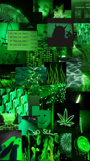 活力霓虹绿美学背景