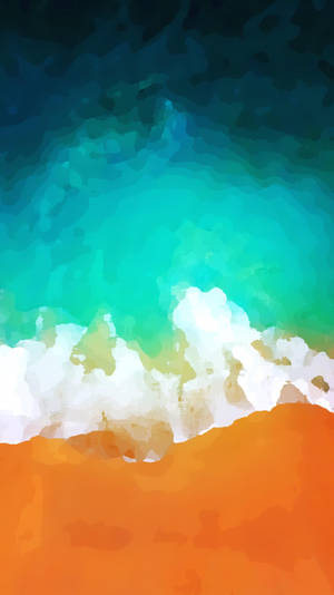 iPhone 11画笔海滩艺术壁纸 — iPhone 11 壁纸