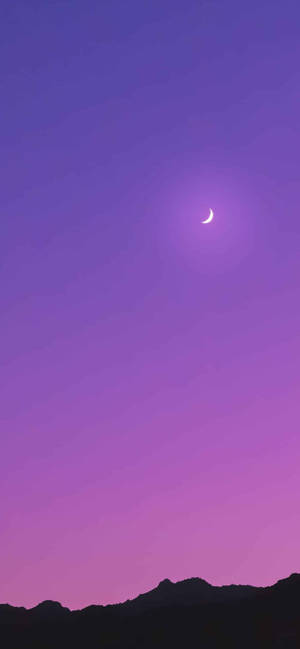 淡紫色美学山峦剪影 — 夜空 GIF 壁纸