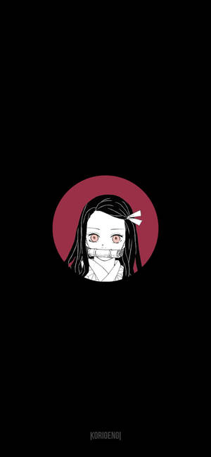 黑色壁纸，年轻Nezuko Kamado的侧面照片。 — Pixel 9 Pro 壁纸
