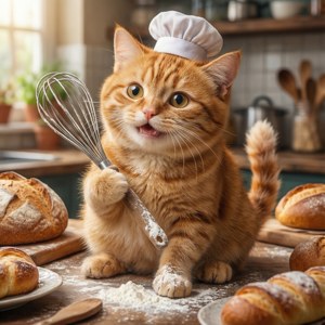 阳光厨房里的一只可爱猫咪烘焙师 — 动漫猫咪 壁纸