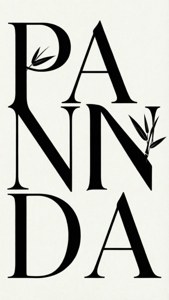 极简字体壁纸，包含“PANDA”文字与竹叶元素。 — iPhone Se 壁纸