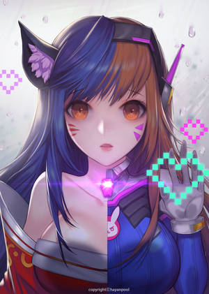 粉丝艺术 DVA 像素之心壁纸 — Oppo Pad 6 壁纸