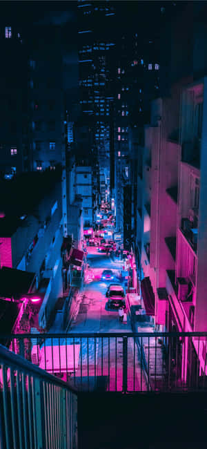 Vaporwave iPhone — Redmi Note 14S 壁纸