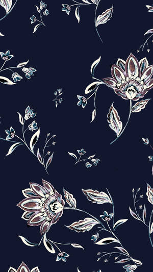 白色轮廓花卉iPhone壁纸 — 花卉 iPhone 壁纸